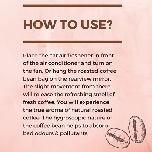 100% Roasted Coffee Beans Car Air Fresheners, Car Air Purifier, No Toxic Chemicals Coffee Bean Bags OEM