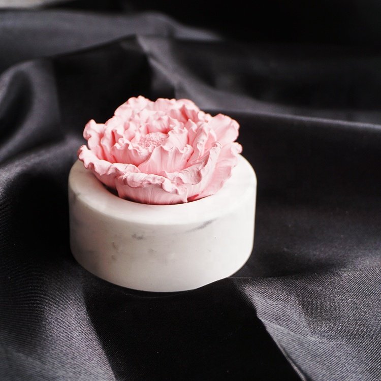 Stocked Decoration Home Car Air Freshener Scented Ceramic Peony Flower Aroma Plaster Porcelain Fragrance Essential Oil Diffuser