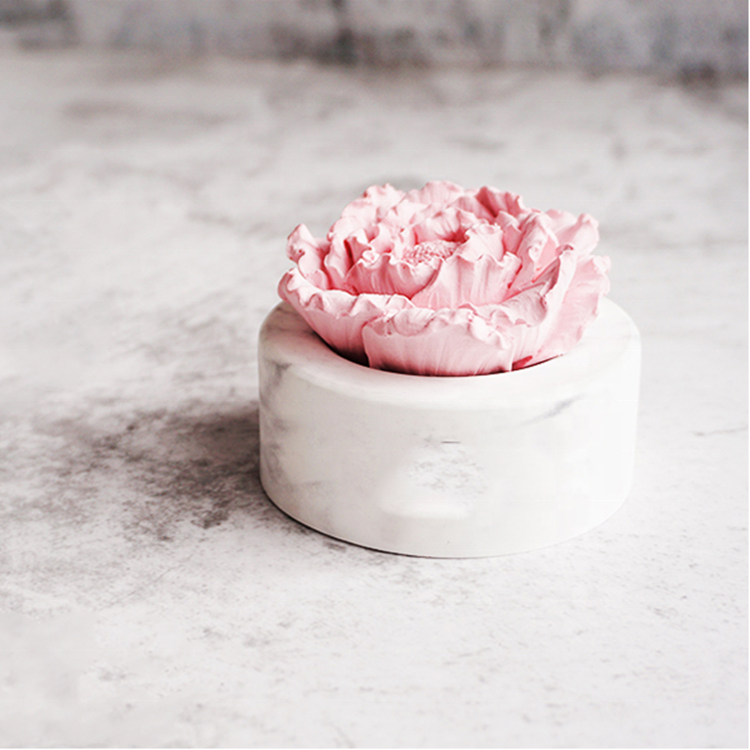 Stocked Decoration Home Car Air Freshener Scented Ceramic Peony Flower Aroma Plaster Porcelain Fragrance Essential Oil Diffuser