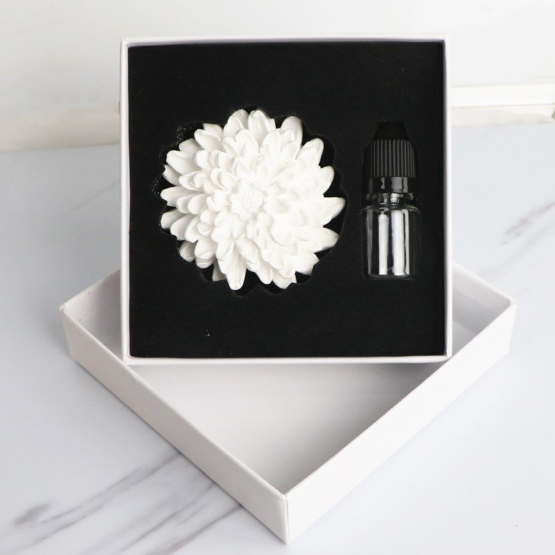 Stocked Wholesale Scented Ceramic Flower Stone Home Car Air Freshener Fragrance Aroma Plaster Porcelain Essential Oil Diffuser