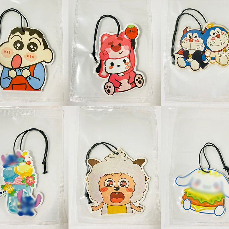 In Style Perfume Paper Car Air freshener Promotional Shaped Paper Hanging Air Freshener For Room 12 Piece Blind Box
