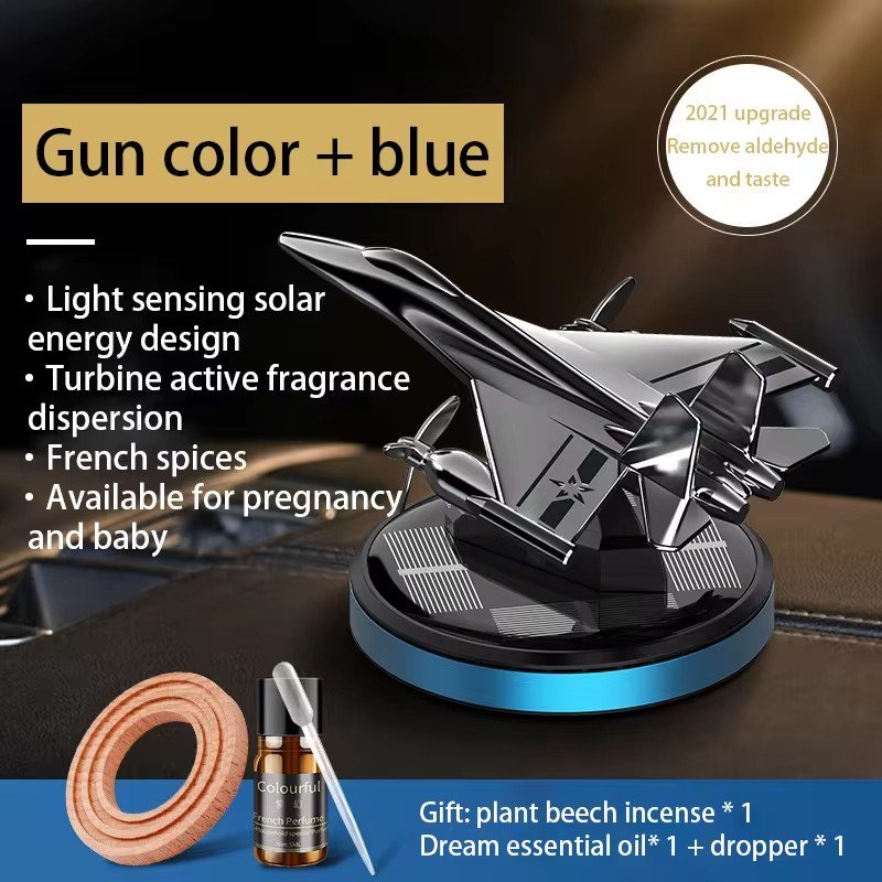 Aircraft healthy odor removal fragrance solar turbo fan rotation long lasting scent car essential oil sprayer