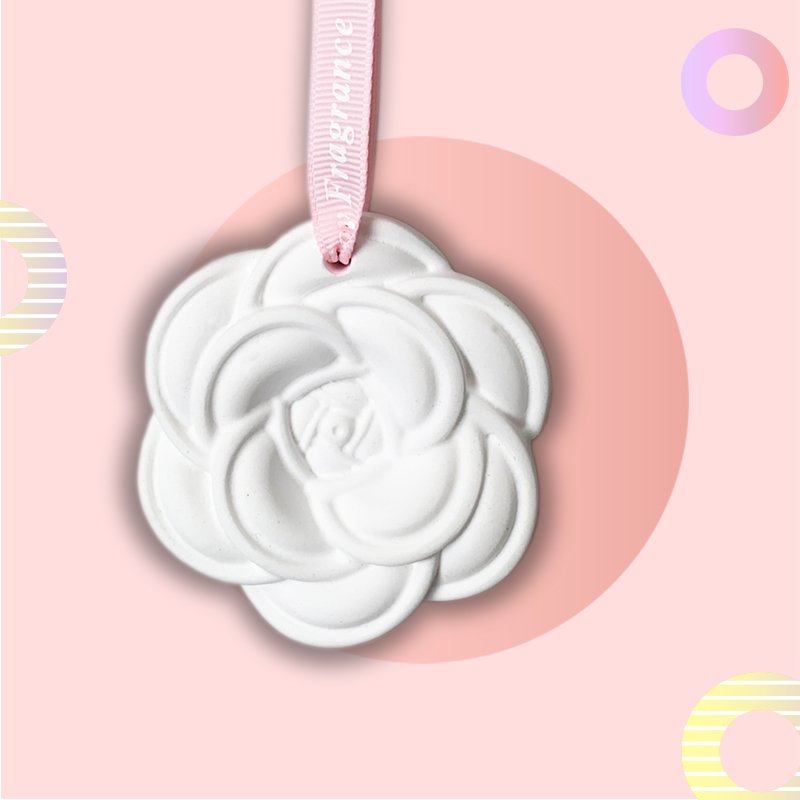 FinRu Hanging Car Wardrobe Air Freshener Scented Ceramic Stone Home Aroma Porcelain Flower Fragrance Essential Oil Diffuser