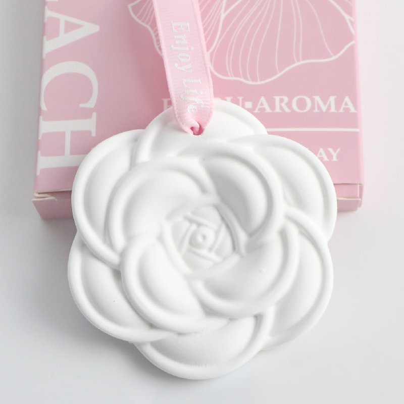 FinRu Hanging Car Wardrobe Air Freshener Scented Ceramic Stone Home Aroma Porcelain Flower Fragrance Essential Oil Diffuser