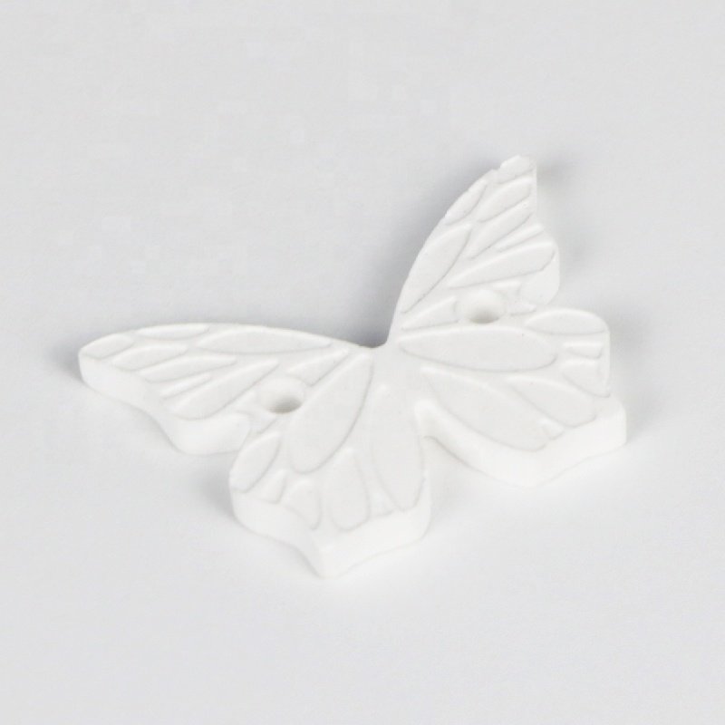 Factory Customized Scented Artworks Plaster White Butterfly Shape Aroma Ceramic Stone Home Air Freshener Diffuser