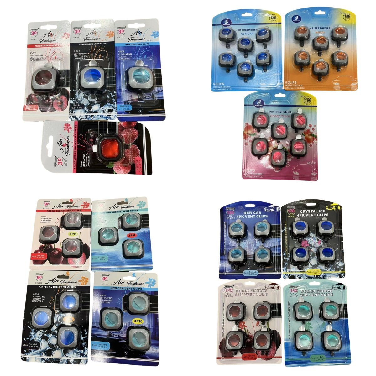 OEM Factory Wholesale USA Popular 6 Perfumes Refill Small Portable Car Air Freshener Diffuser