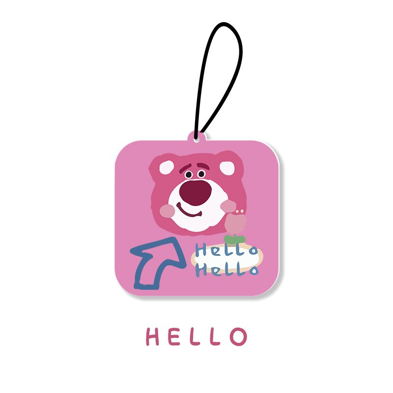 Lovely paper hanging car perfume domestic air freshener for promotion strong paper fragrance with cartoon design