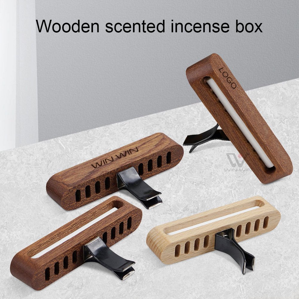 Promotion Gift Set Car Air Freshener Natural Wood Container Diffuser with Lava Stone