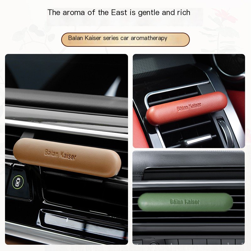Luxury Style Solid Air Freshener Perfume Spray Custom Logo Leather Car Aromatherapy Diffuser Portable Ocean Boxed Car Freshener