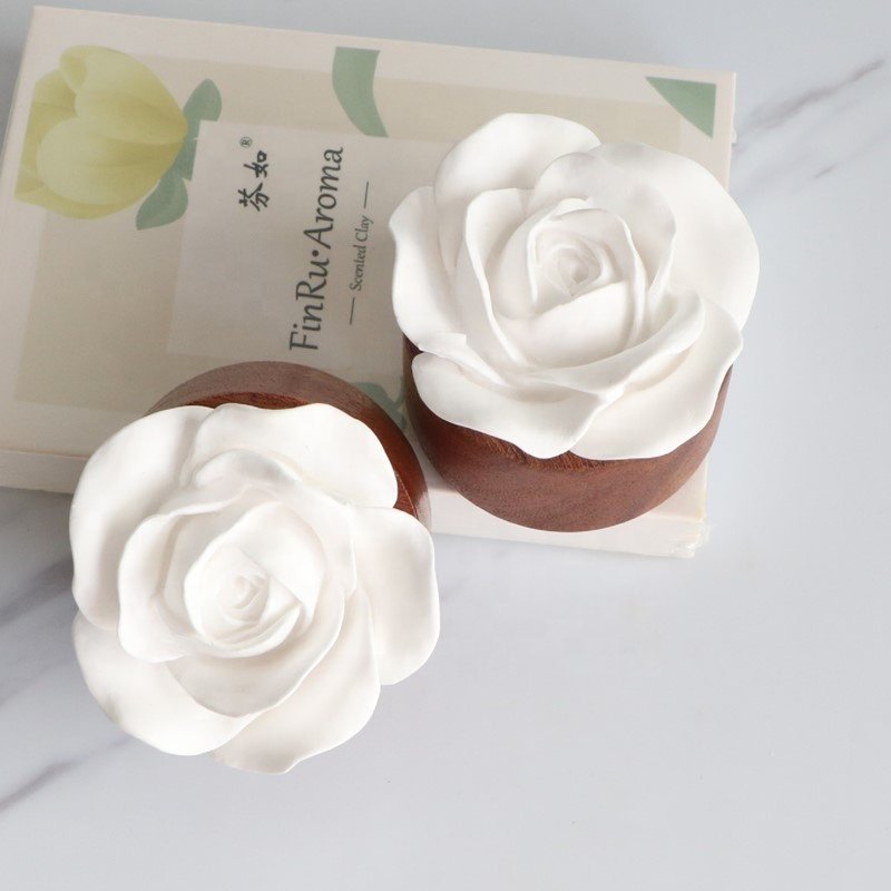 Home Car Decoration Air Freshener Aromatherapy Gypsum Scented Ceramic Rose Aroma Wood Essential Oil Fragrance Diffuser