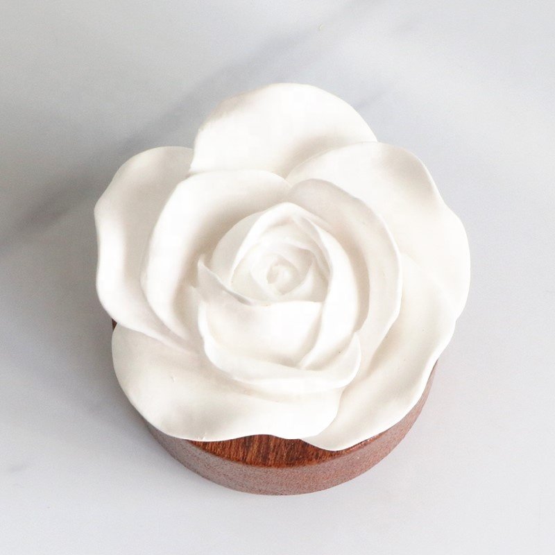 Home Car Decoration Air Freshener Aromatherapy Gypsum Scented Ceramic Rose Aroma Wood Essential Oil Fragrance Diffuser