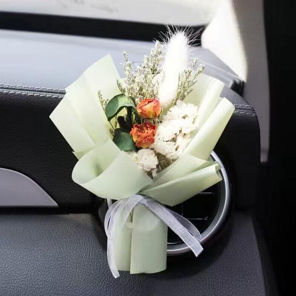 Wholesale Car Vent Airfresh clip Mini Real Natural Dried Flowers Bouquet for Car Wedding Party Home Decoration Teacher 's Day