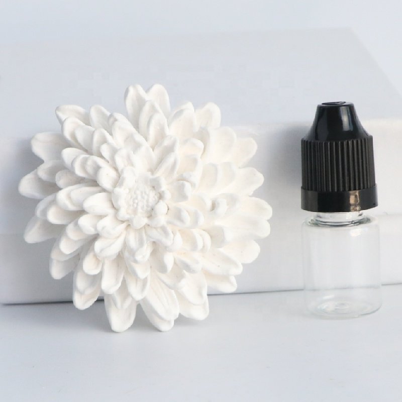 Factory Wholesale Scented Ceramic Flower Car Home Decoration Air Freshener Scented Gypsum Aroma Plaster Fragrance Oil Diffuser