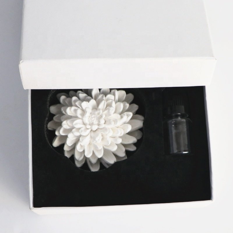 Factory Wholesale Scented Ceramic Flower Car Home Decoration Air Freshener Scented Gypsum Aroma Plaster Fragrance Oil Diffuser