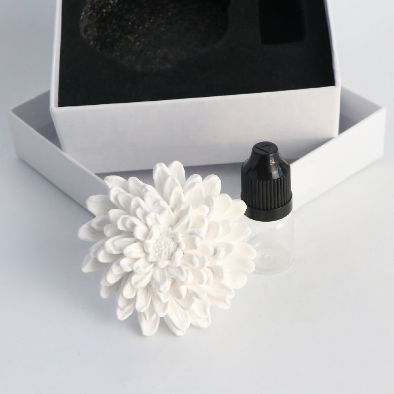 Factory Wholesale Scented Ceramic Flower Car Home Decoration Air Freshener Scented Gypsum Aroma Plaster Fragrance Oil Diffuser