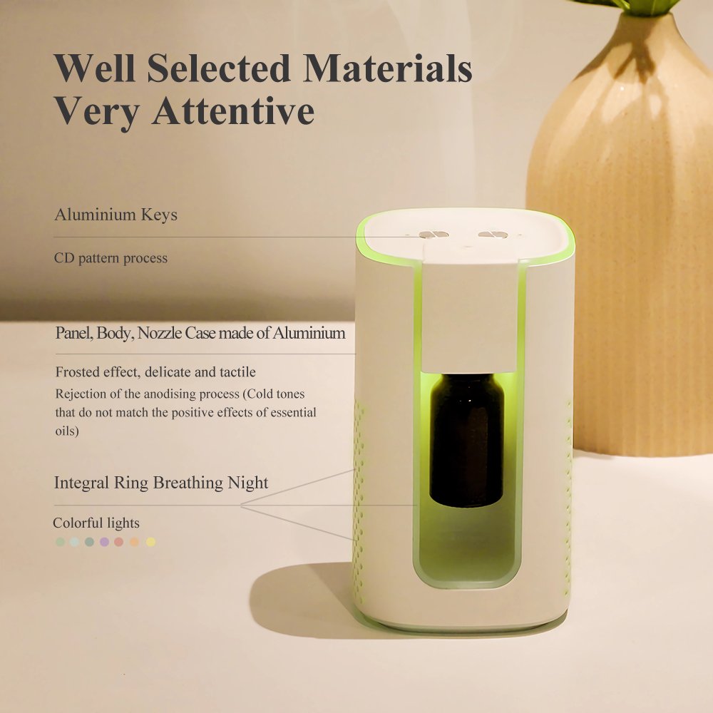 Custom Essential Oil Diffuser Car Air Freshener Aroma Waterless Rechargeable Aromatherapy Nebulizer for Home Office Yoga
