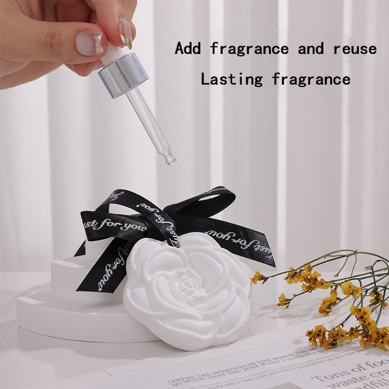 Newly designed ceramic stone diffuser Perfume pendant car air freshener Home wardrobe bedroom aromatherapy decoration