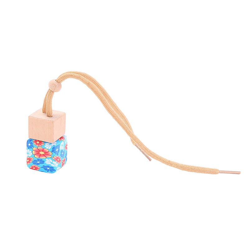 Aroma Diffuser 8ml fragrance bottle pendant diffuser glass car air freshener hanging perfume bottle with wooden cap