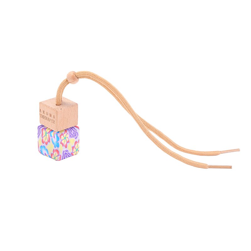 Aroma Diffuser 8ml fragrance bottle pendant diffuser glass car air freshener hanging perfume bottle with wooden cap