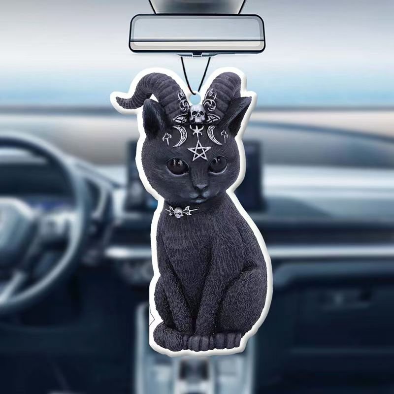 Best-selling Custom design Hanging air freshener Portable car perfume Mystery Cat statue car air freshener