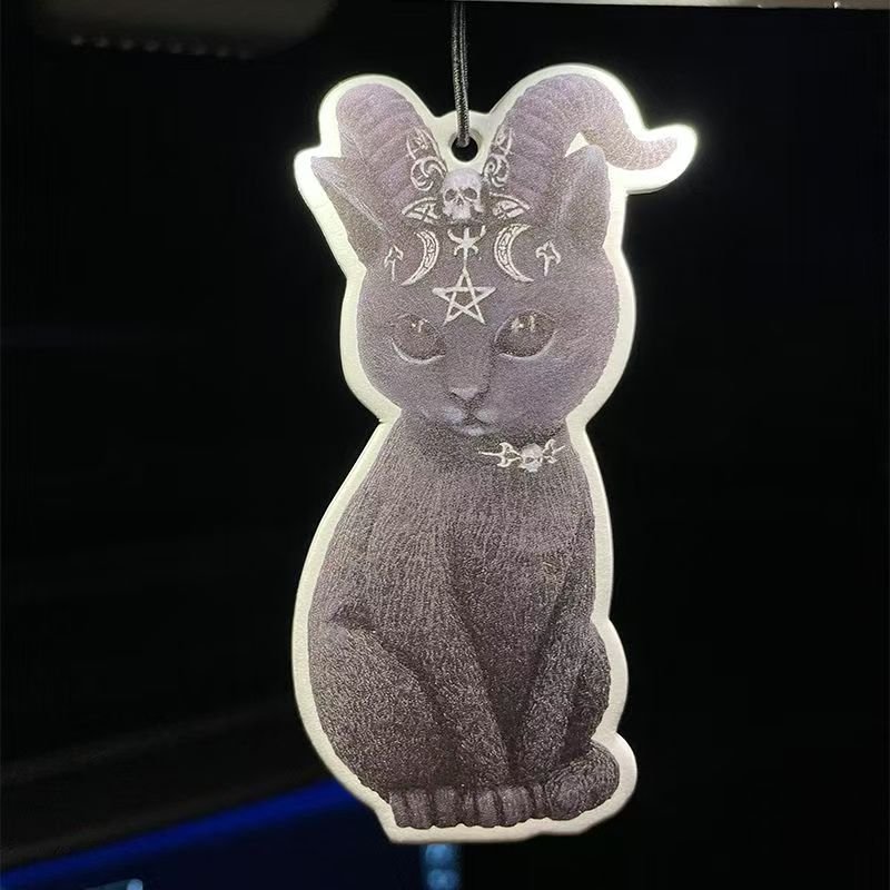 Best-selling Custom design Hanging air freshener Portable car perfume Mystery Cat statue car air freshener