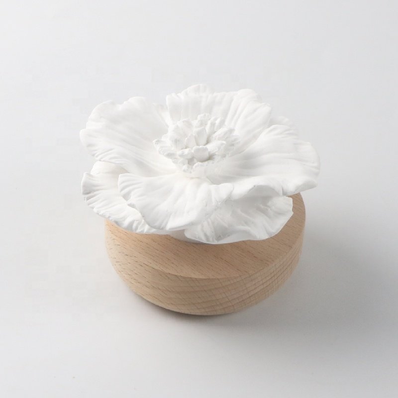 Hot Sale Home Car Air Freshener Aromatherapy Scented Ceramic Aroma Plaster Porcelain Flower Fragrance Essential Oil Diffuser