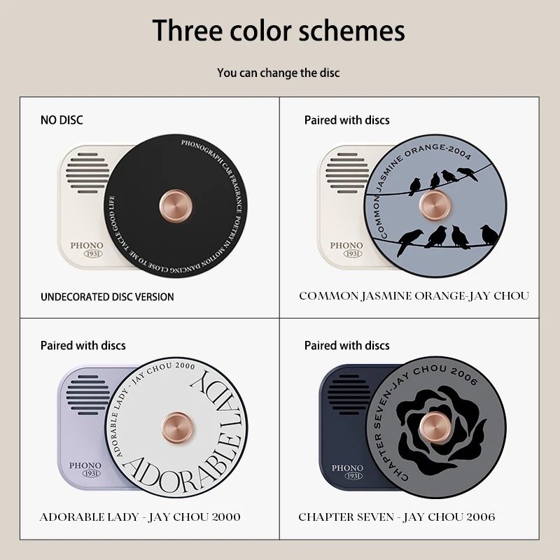 record player aromatherapy car air outlet perfume car rotating scented slices phonograph retro car