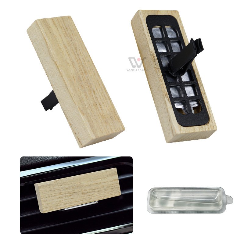 OEM Car Fragrance Perfume Diffuser Vent Exhaust Clip Wooden Car Scent Air Freshener Car Perfume Wood Vent Lid Oil Diffuser