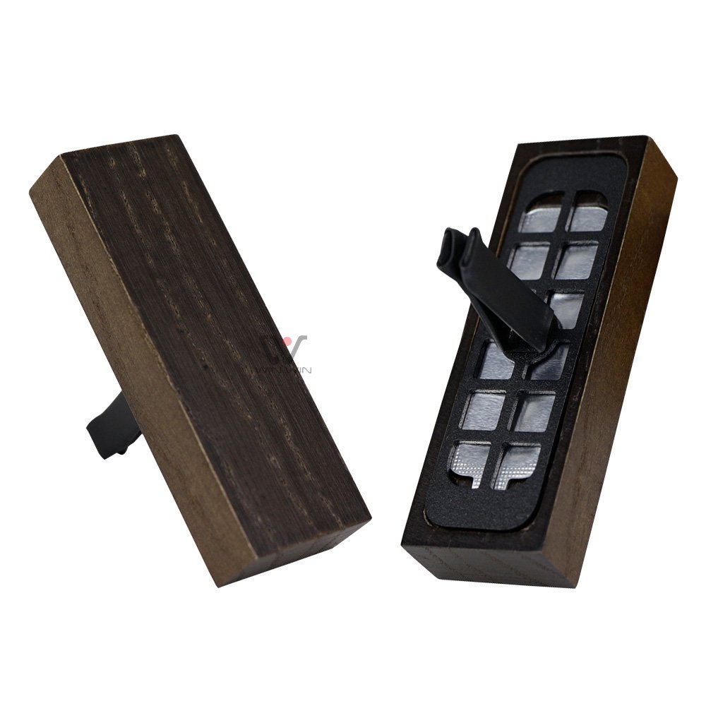 OEM Car Fragrance Perfume Diffuser Vent Exhaust Clip Wooden Car Scent Air Freshener Car Perfume Wood Vent Lid Oil Diffuser