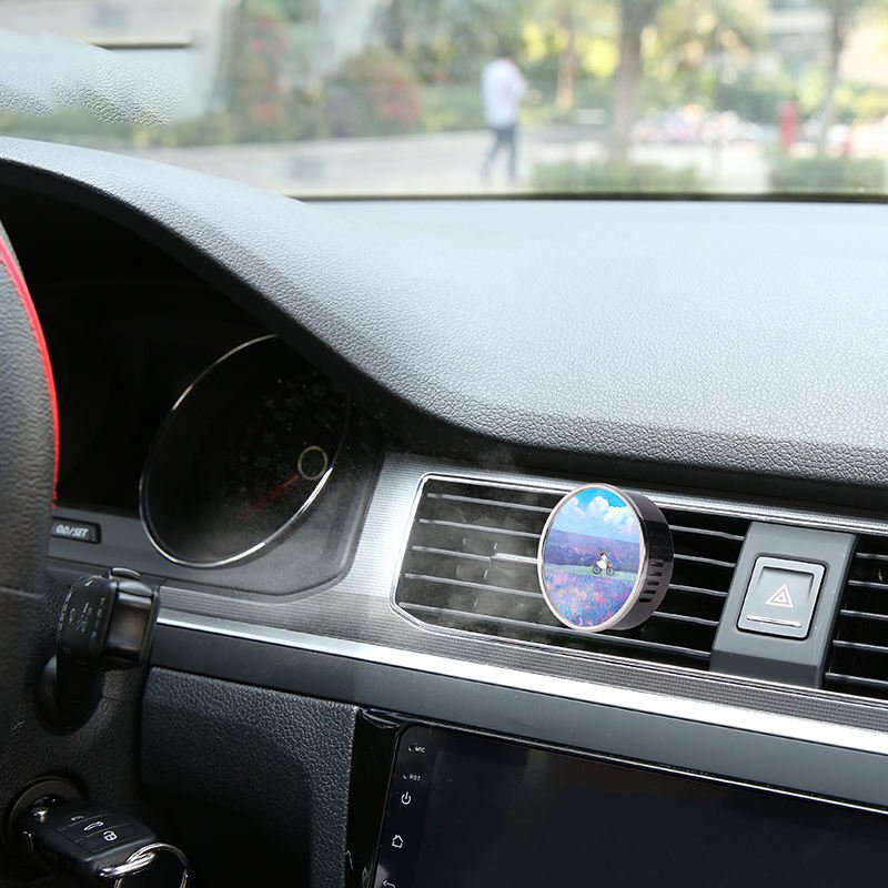 DIY Logo Design Portable Perfume Mini Metal Car Air Vent Clip Sublimation Blanks Car Airshener with Aluminum Sheet