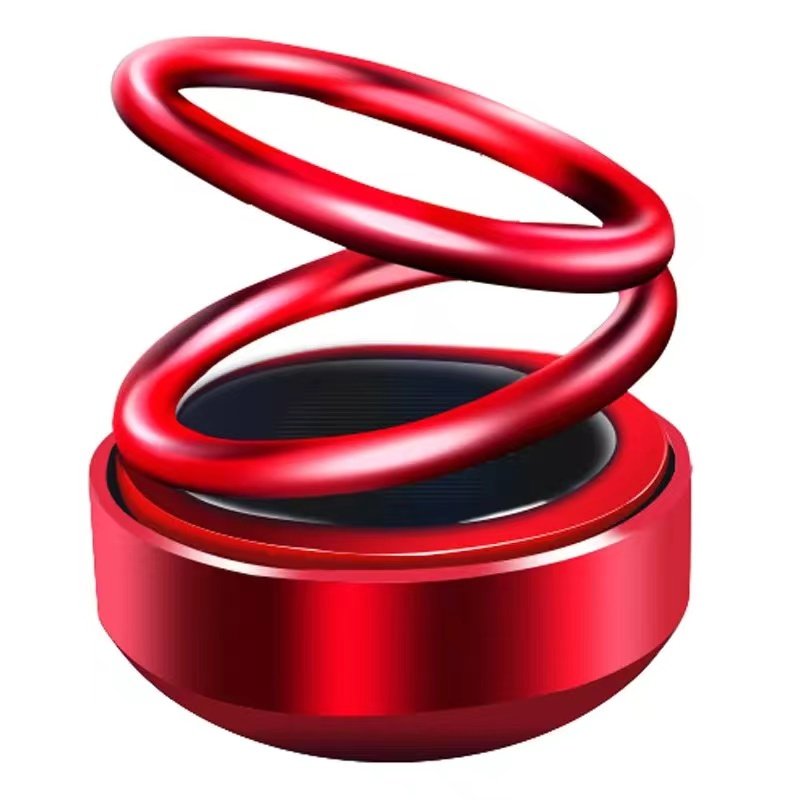 Hot Sale double ring car perfume seat type essential oil solar rotating car aromatherapy fresh for car