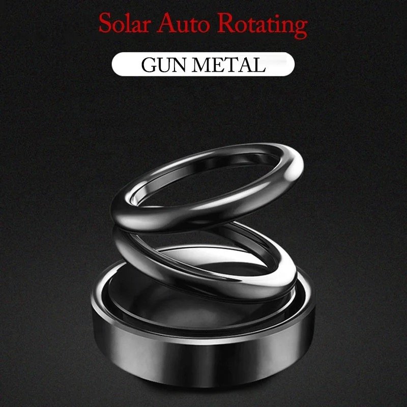 Hot Sale double ring car perfume seat type essential oil solar rotating car aromatherapy fresh for car