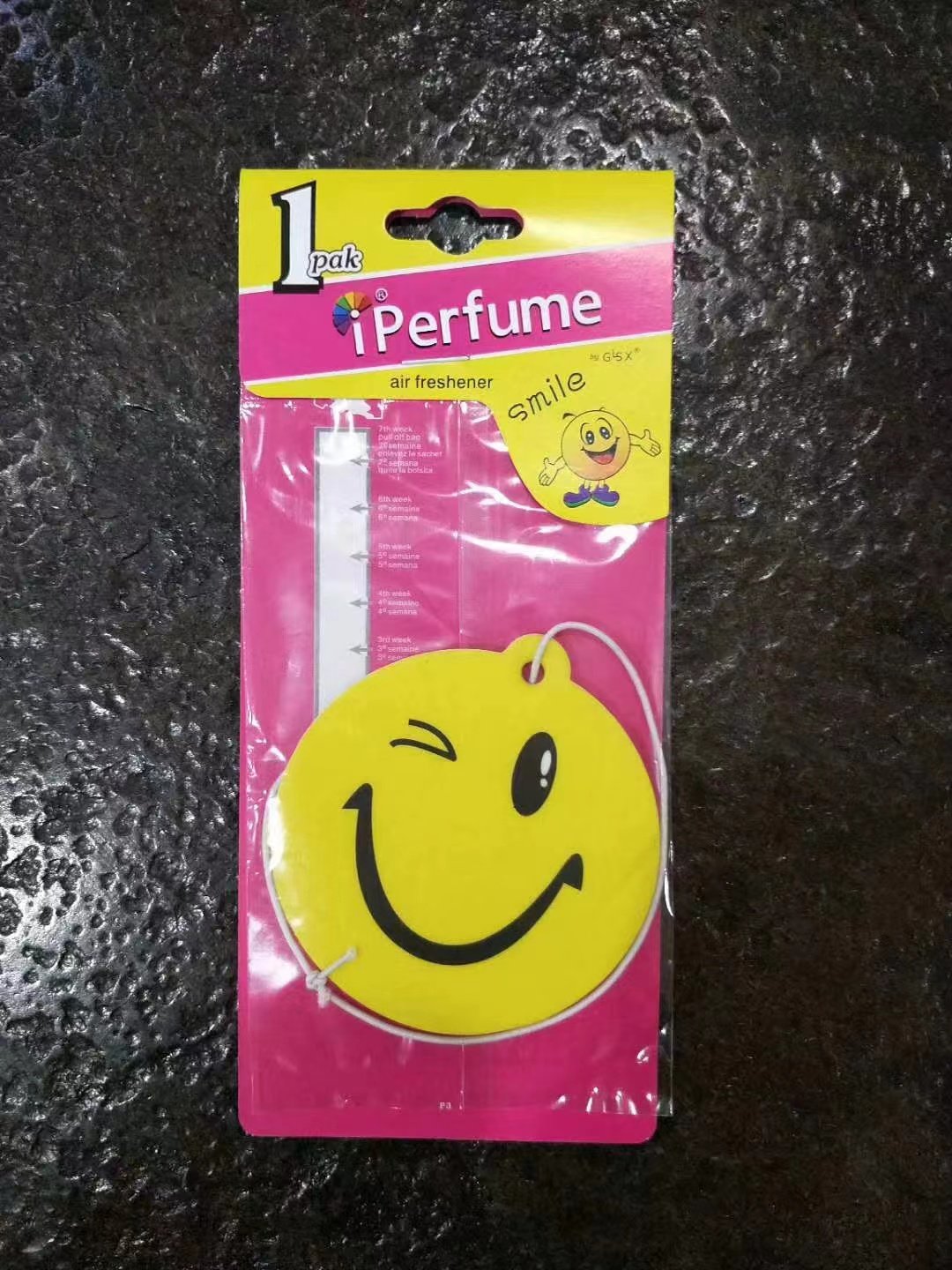 YeS Lucky Get Happy smile Car Rearview Mirror Hanging Car Air Freshener Perfume Pendant Solid Paper Accessories