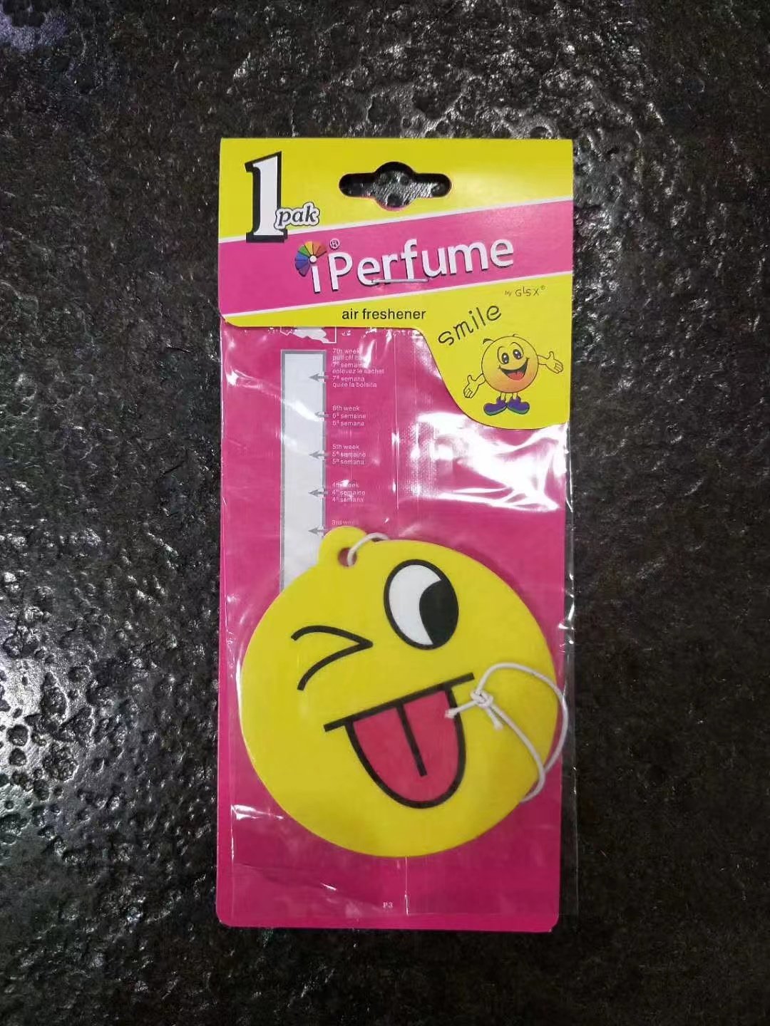 YeS Lucky Get Happy smile Car Rearview Mirror Hanging Car Air Freshener Perfume Pendant Solid Paper Accessories