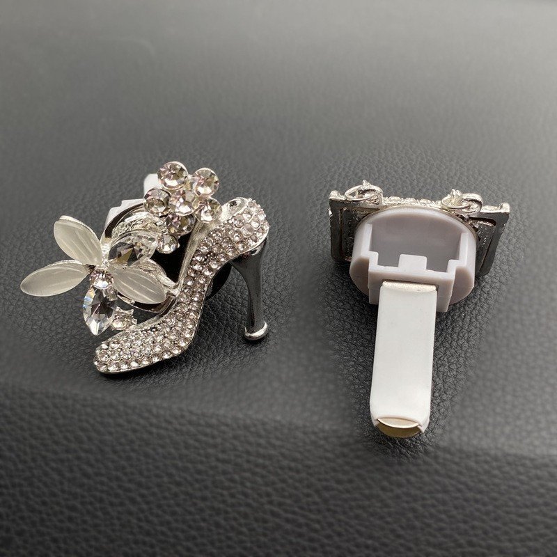 High Heel Shoe Magic Bag Rhinestone Car Air Freshener Vent Clip Charms Crystal Bling Car Accessories