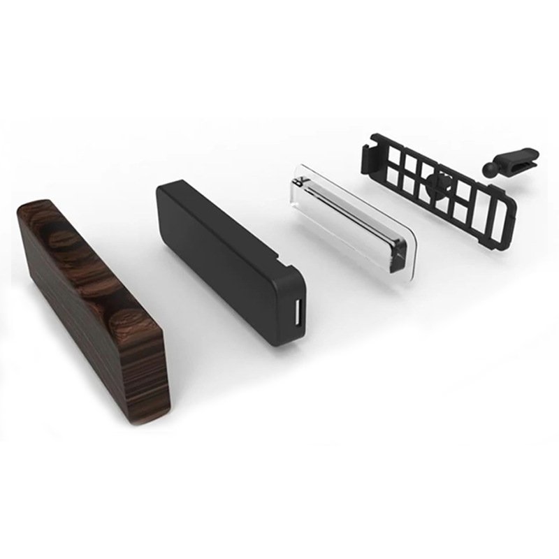 Luxury Wooden Liquid Membrane Diffuser Car Perfume Fragrance Scented Air Freshener With Clip