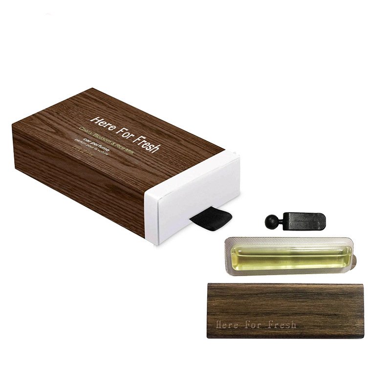 Luxury Wooden Liquid Membrane Diffuser Car Perfume Fragrance Scented Air Freshener With Clip