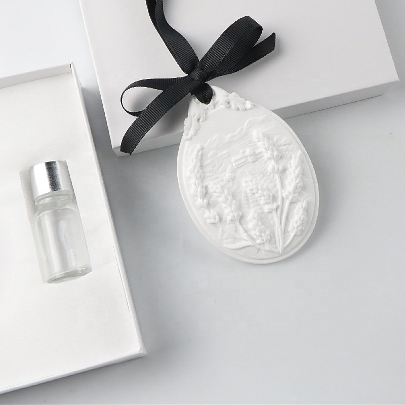 Hanging Wardrobe Car Aroma Air Freshener Decoration Scented Ceramic Fragrance Stone Porcelain Flower Essential Oil Diffuser