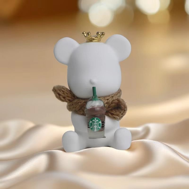 Cute Ceramic Bear Shaped Home Decoration Scented Porcelain Car Vent Clip Perfume Essential Oil Aroma Fragrance Air Freshener