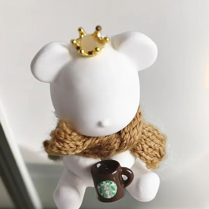 Cute Ceramic Bear Shaped Home Decoration Scented Porcelain Car Vent Clip Perfume Essential Oil Aroma Fragrance Air Freshener