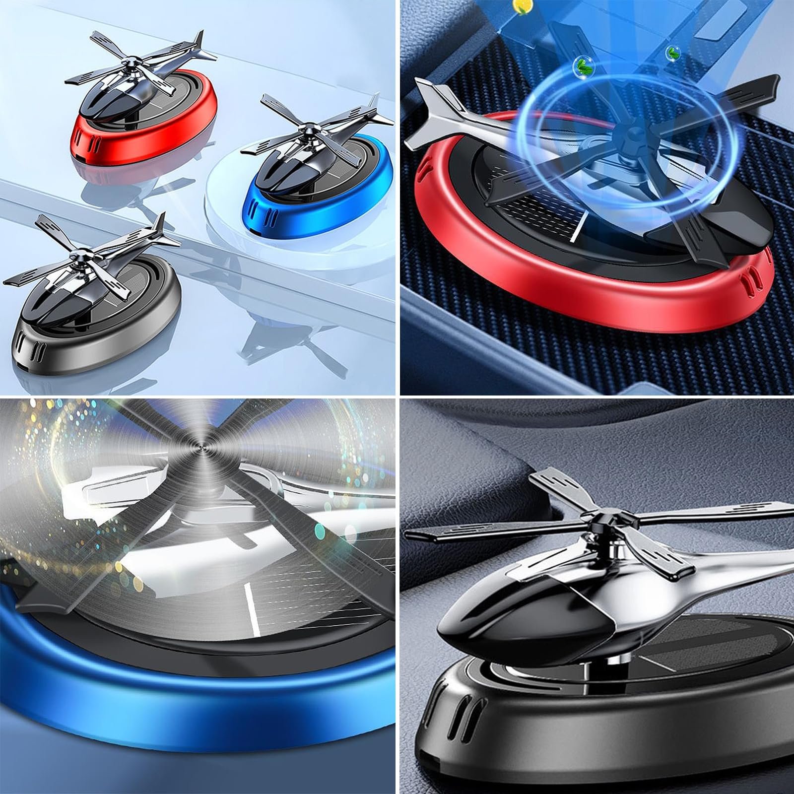 1Pc Helicopter Car Air Freshener Rotating Solar Car Perfume Diffuser Aromatherapy Air Freshener Car Interior