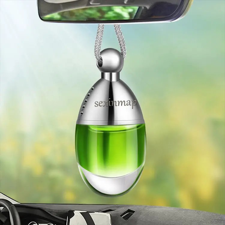 Wholesale Custom Logo 7-8ml Car Air Freshener Hanging Glass Bottle Diffuser Pendant Car Perfume