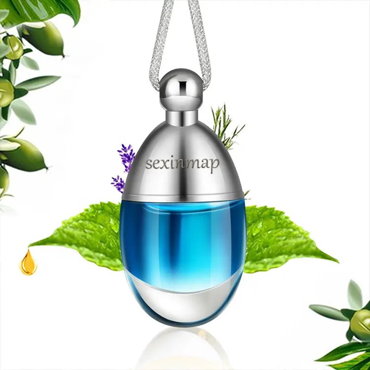 Wholesale Custom Logo 7-8ml Car Air Freshener Hanging Glass Bottle Diffuser Pendant Car Perfume