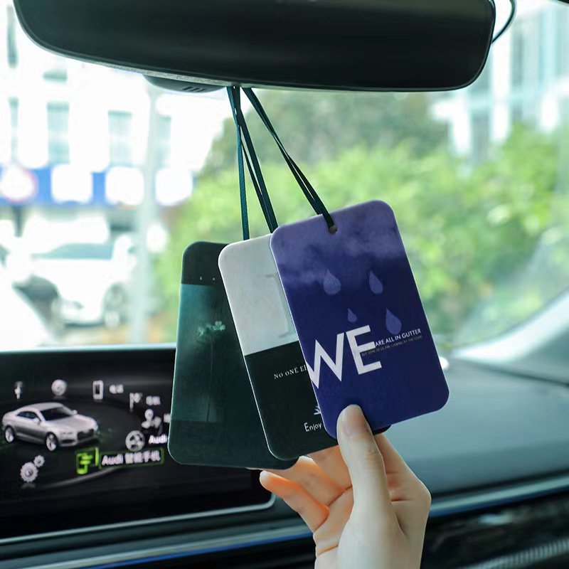 Free Sample 11*6.5cm Scented Air Freshener Paper Card Car Hanging Fragrance Perfumed Absorbent Card