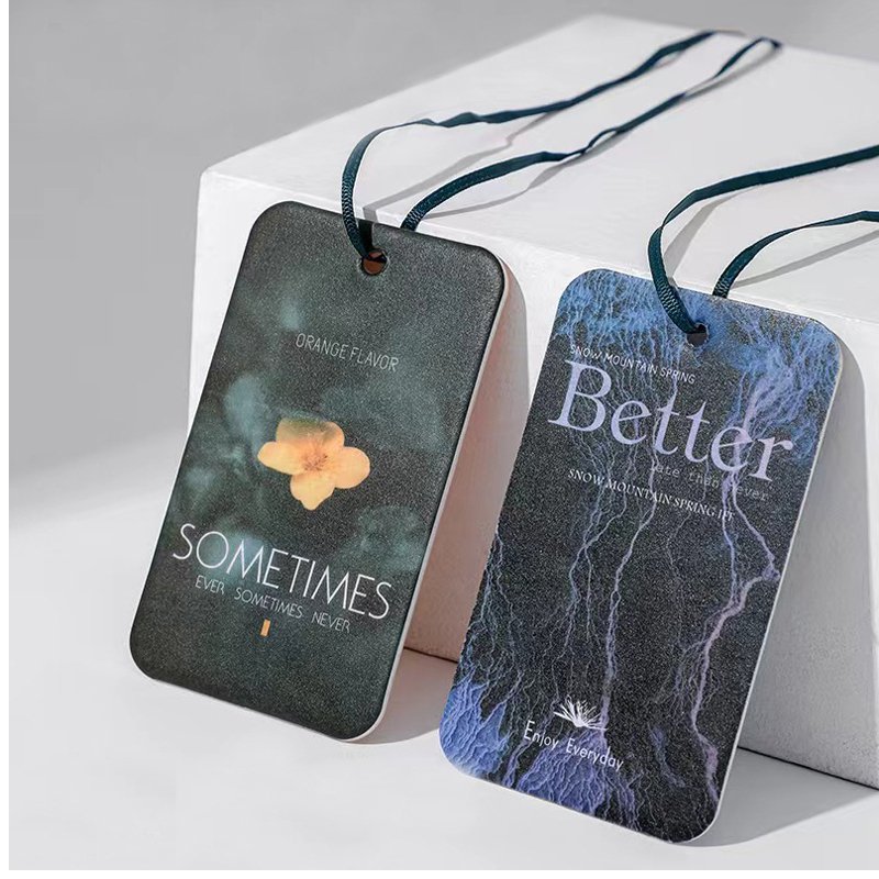 Free Sample 11*6.5cm Scented Air Freshener Paper Card Car Hanging Fragrance Perfumed Absorbent Card