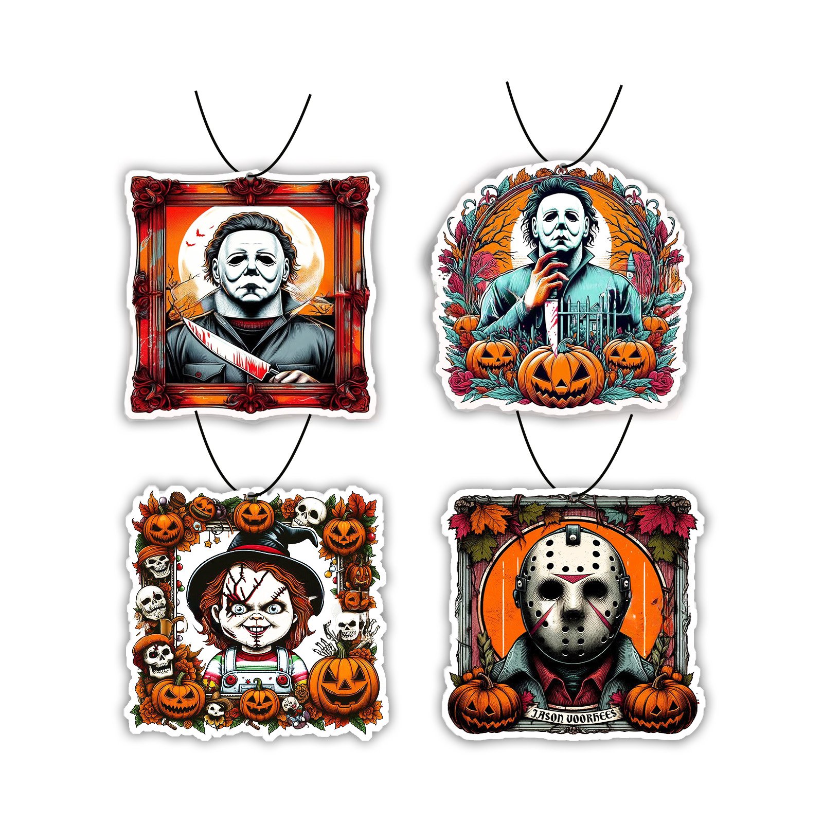 2025 new products halloween baby horror movie character custom paper cotton car air fragrance hanging air freshener