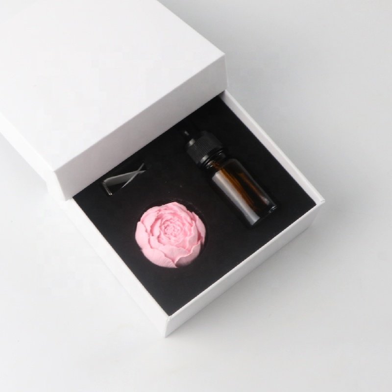Stocked Scented Ceramic Peony Flower Shaped Aroma Plaster Porcelain Fragrance Essential Oil Diffuser Car Vent Clip Air Freshener