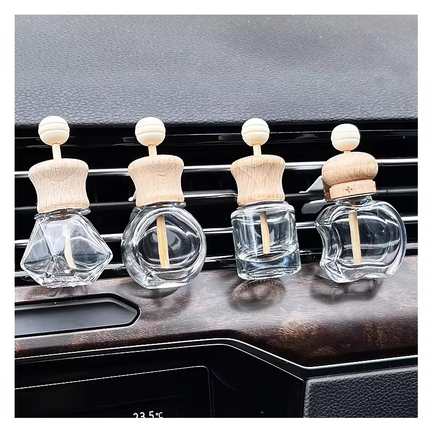 Fashionable aromatherapy essential oil glass bottle car hanging ornaments perfume car air freshener