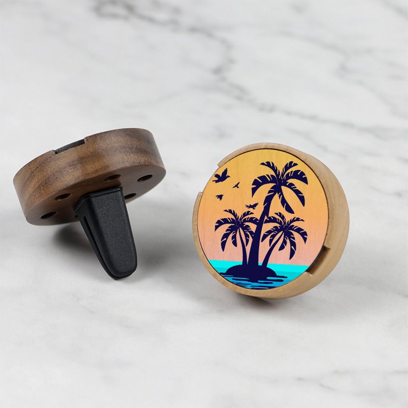 Design your own logo Wood Aluminum alloy car air fresheners vent clips air freshener car