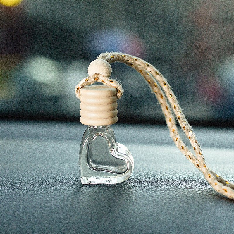 Square Car 8Ml 10Ml Car Air Freshener Hanging Flower Fragrance Essential Oil Diffuser Car Class Air Freshener With Wood Lid